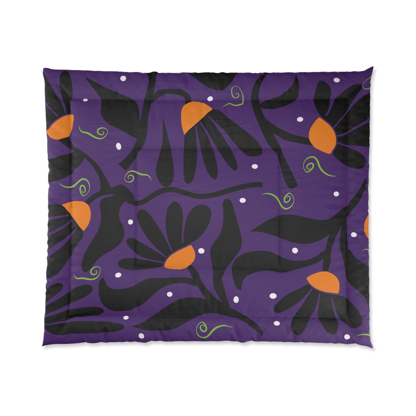 Orange Moon Flower Comforter