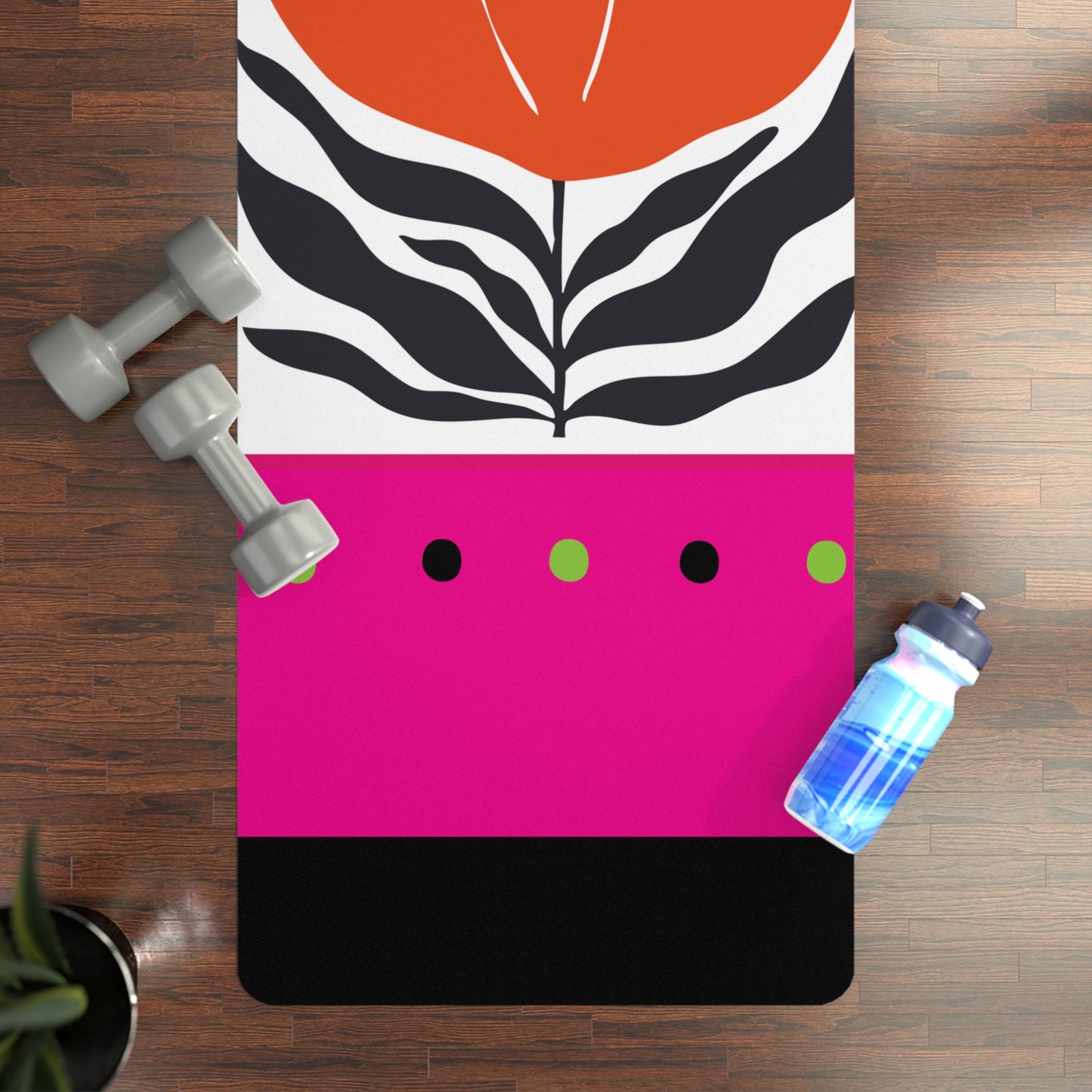 Orange Petal Pop Rubber Yoga Mat