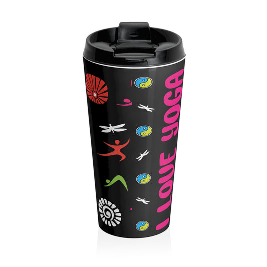 I Love Yoga Stainless Steel Travel Mug