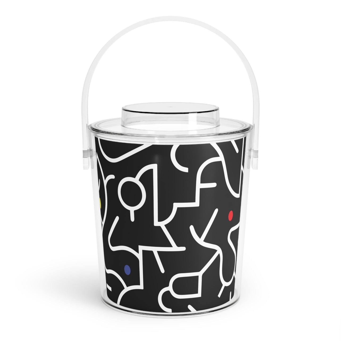 Pop Dots of Color Ice Bucket with Tongs