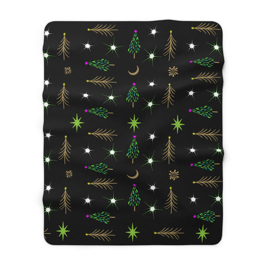 Holiday Trees Sherpa Fleece Blanket