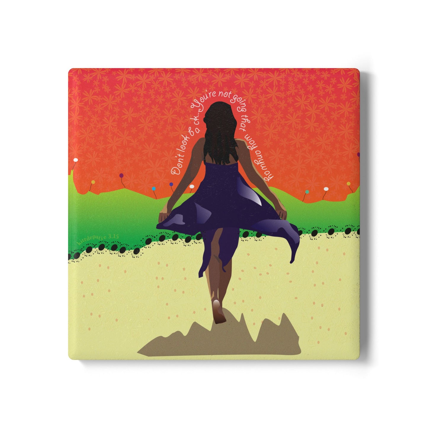 Don't Look Back Ceramic Coaster