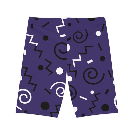 Purple Swirlverse Women's Bike Shorts
