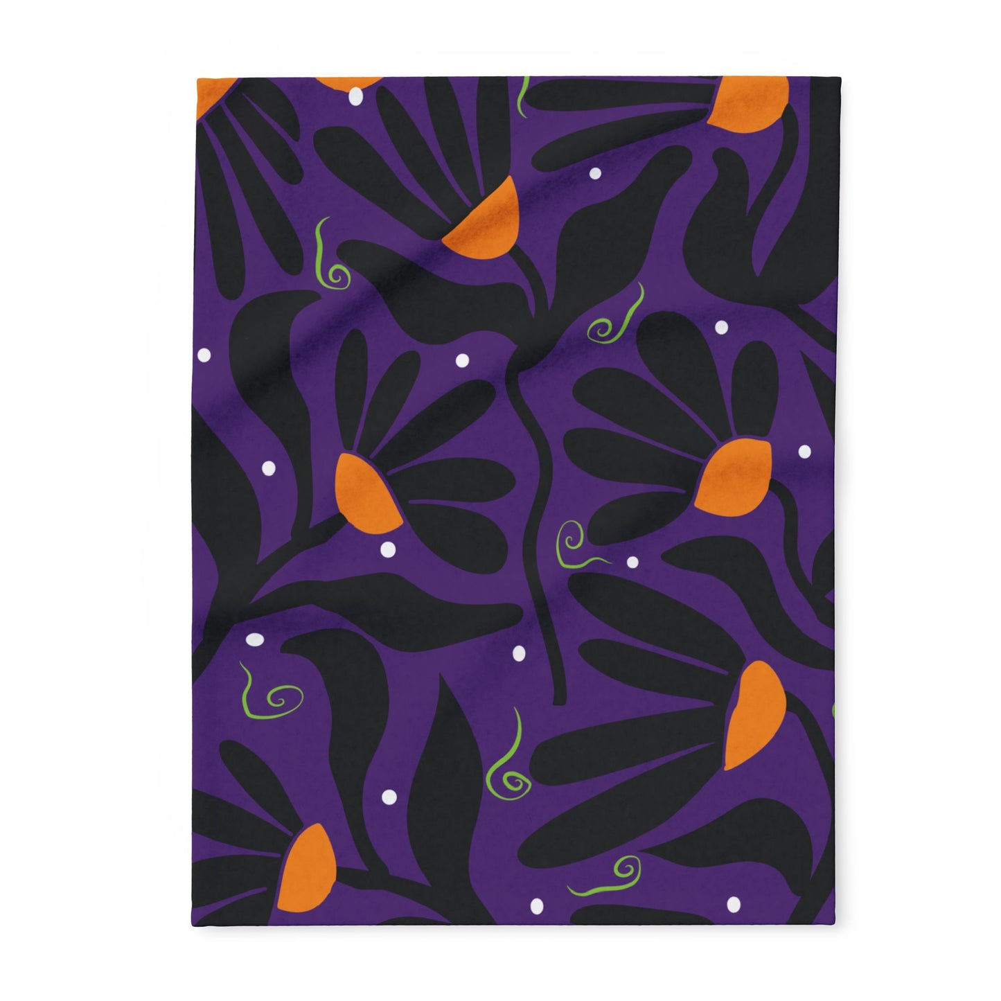 Orange Moon Flower Arctic Fleece Blanket