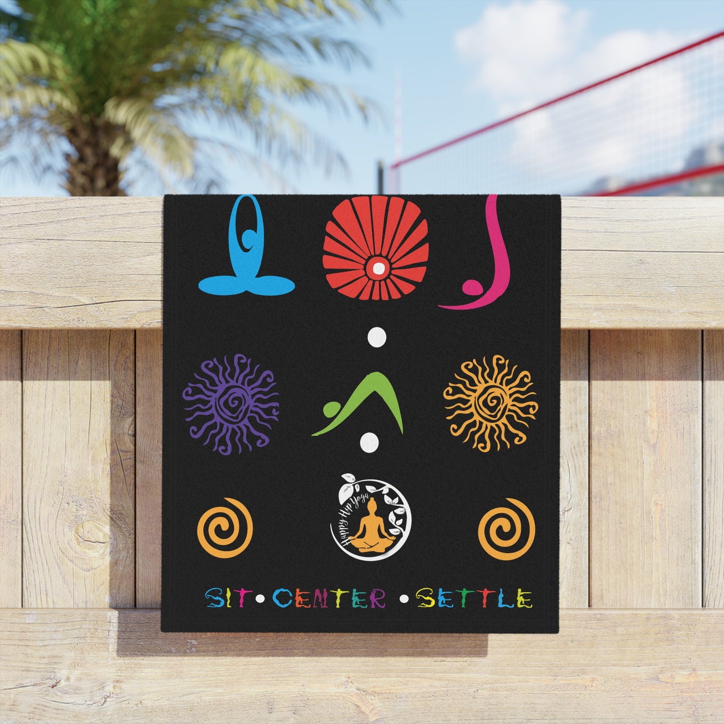 I Love Yoga Beach Towels