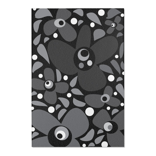 Midnight Mod Flower Area Rugs