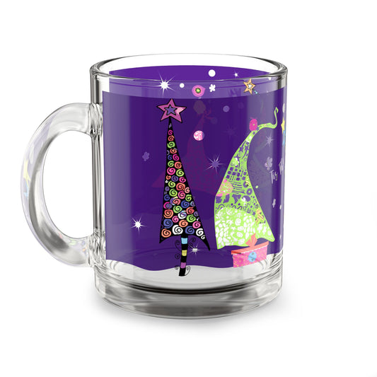 Holiday Trees Glass Mug, 10oz