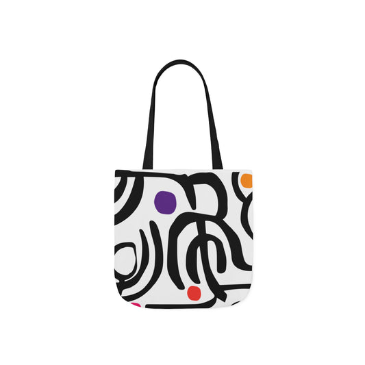 Dot Dot Swirl Canvas Tote Bag (5-Color Straps)