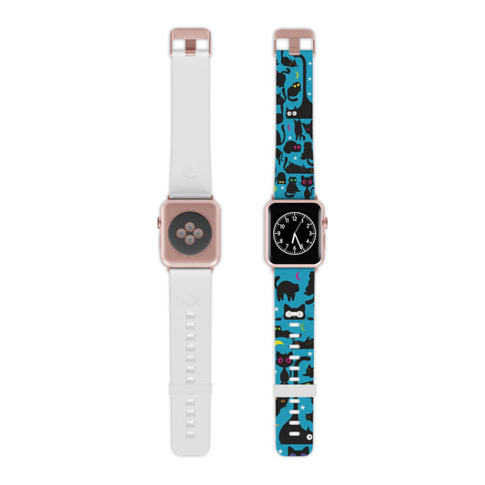 Blue Wicked Whiskers Watch Band for Apple Watch