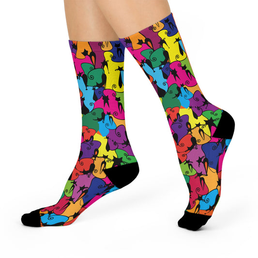 Kitty Cat Cushioned Crew Socks