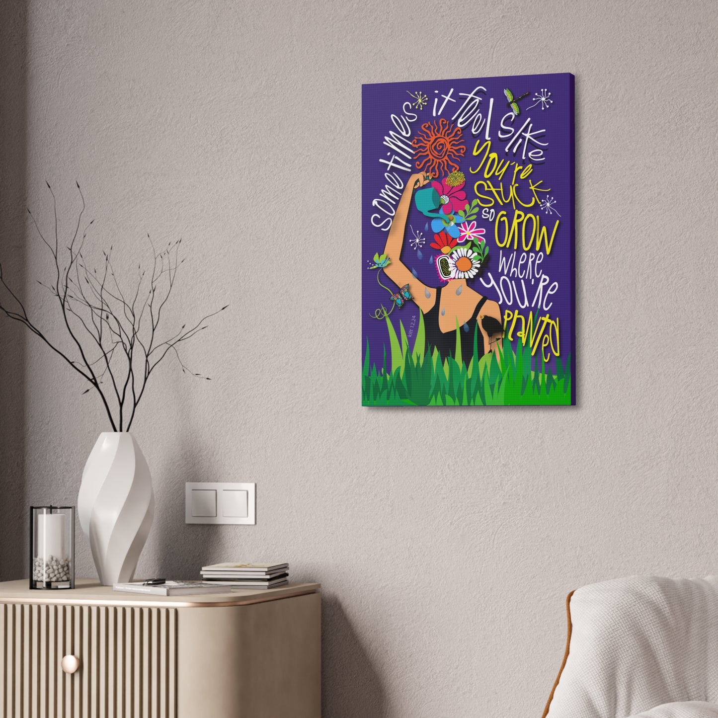 Grow Where You're Planted Canvas Stretched, 1.5''