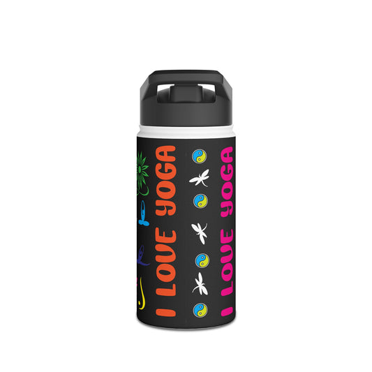 I Love Yoga Stainless Steel Water Bottle (Standard Lid, 12oz)