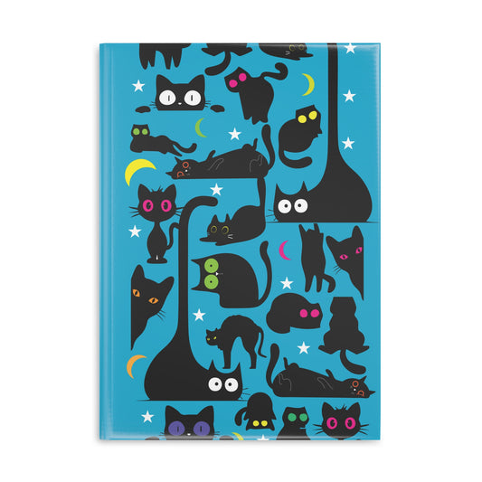 Blue Wicked Whiskers Hardcover Notebook with Puffy Covers