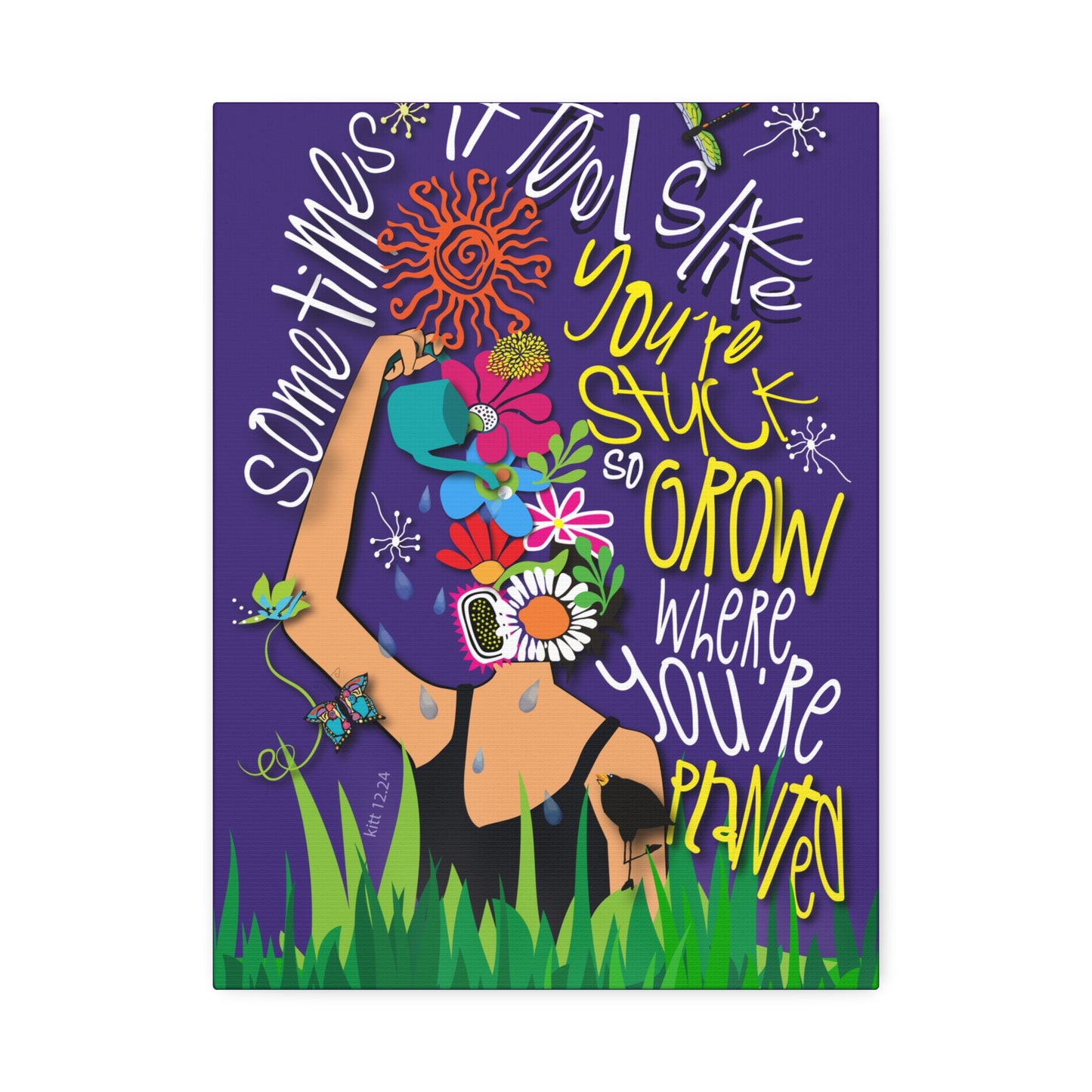 Grow Where You're Planted Canvas Stretched, 1.5''