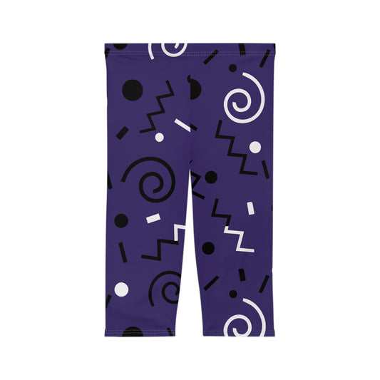 Purple Swirlverse Women’s Capri Leggings