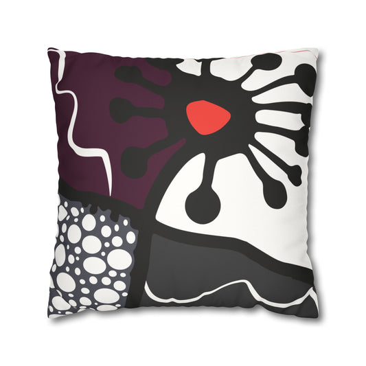 Flower GeometryFaux Suede Square Pillowcase