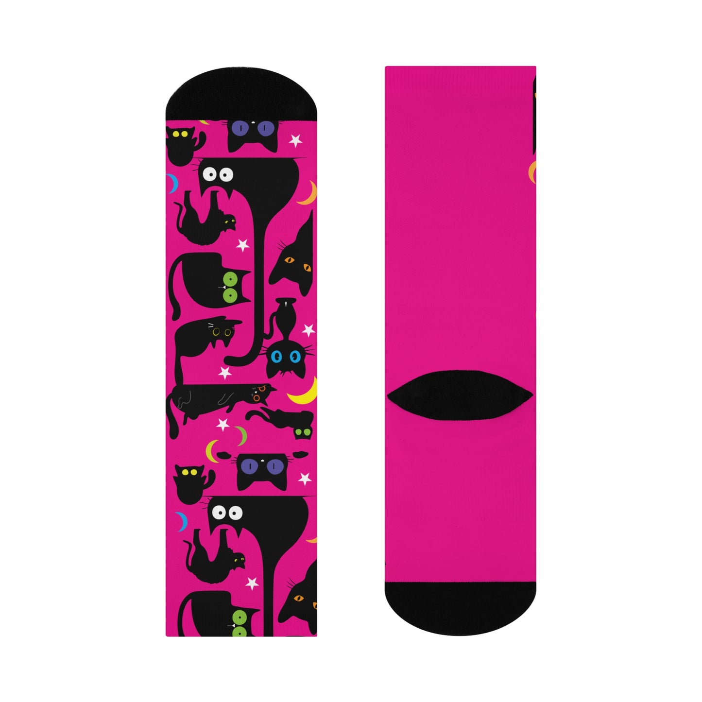 Pink Wicked Whiskers Cushioned Crew Socks