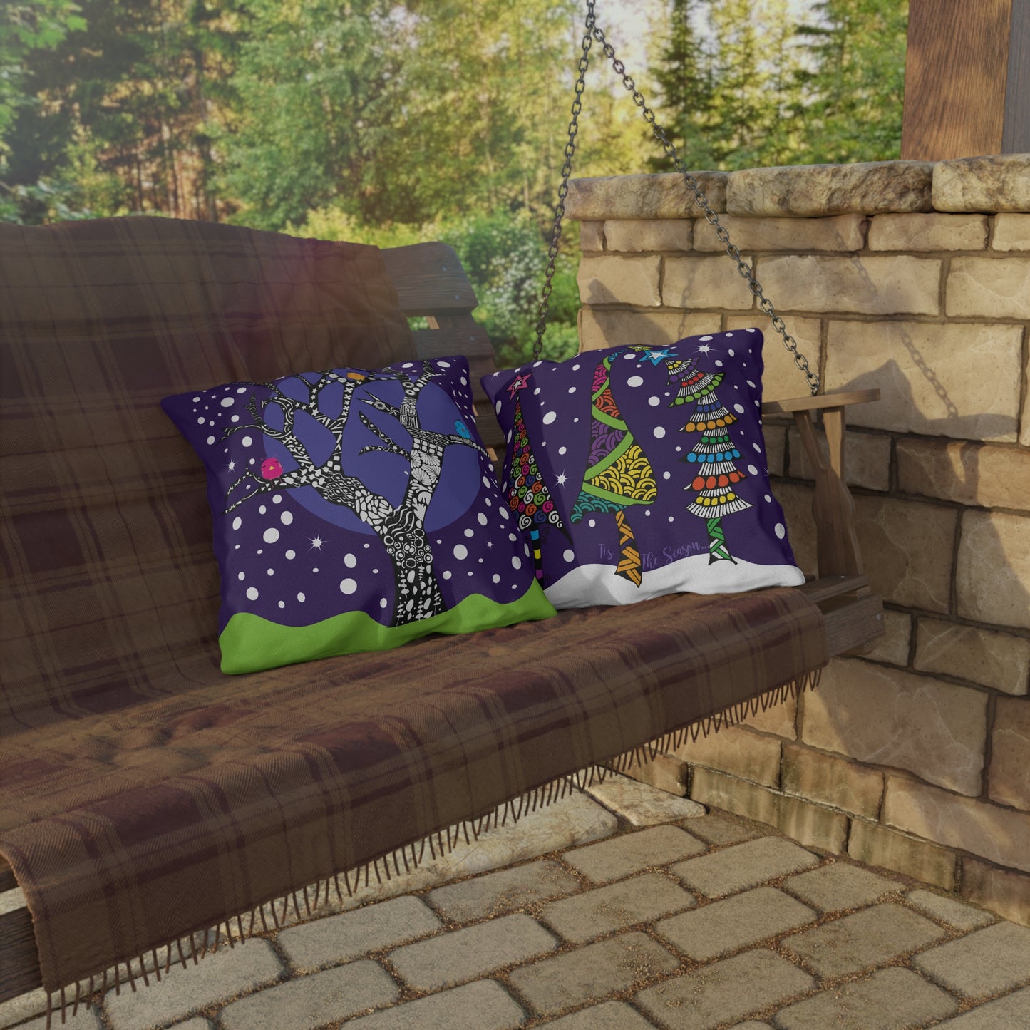 Winter Tree Outdoor Pillow
