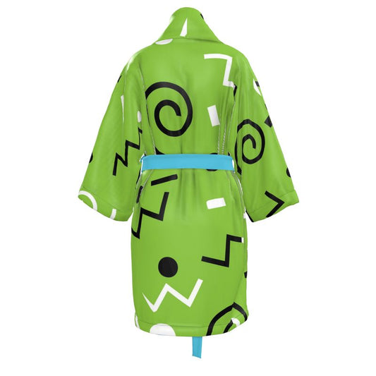 Lime Swirlverse Kimono Robe