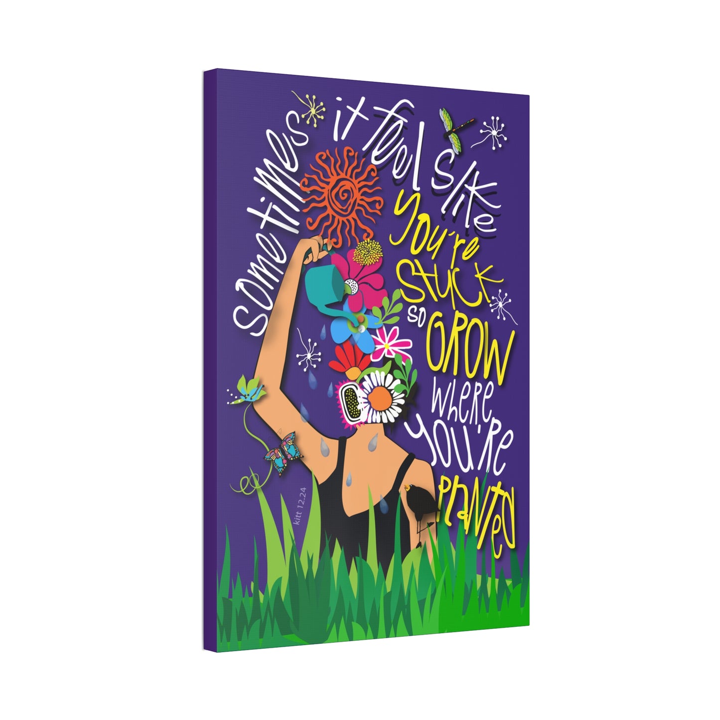 Grow Where You're Planted Canvas Stretched, 1.5''