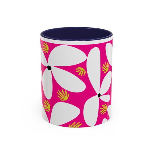 Pink Pop Daisy Accent Coffee Mug (11oz)