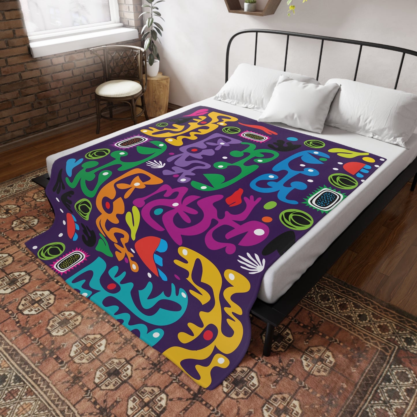 Pop Geometry Plush Fleece Blanket