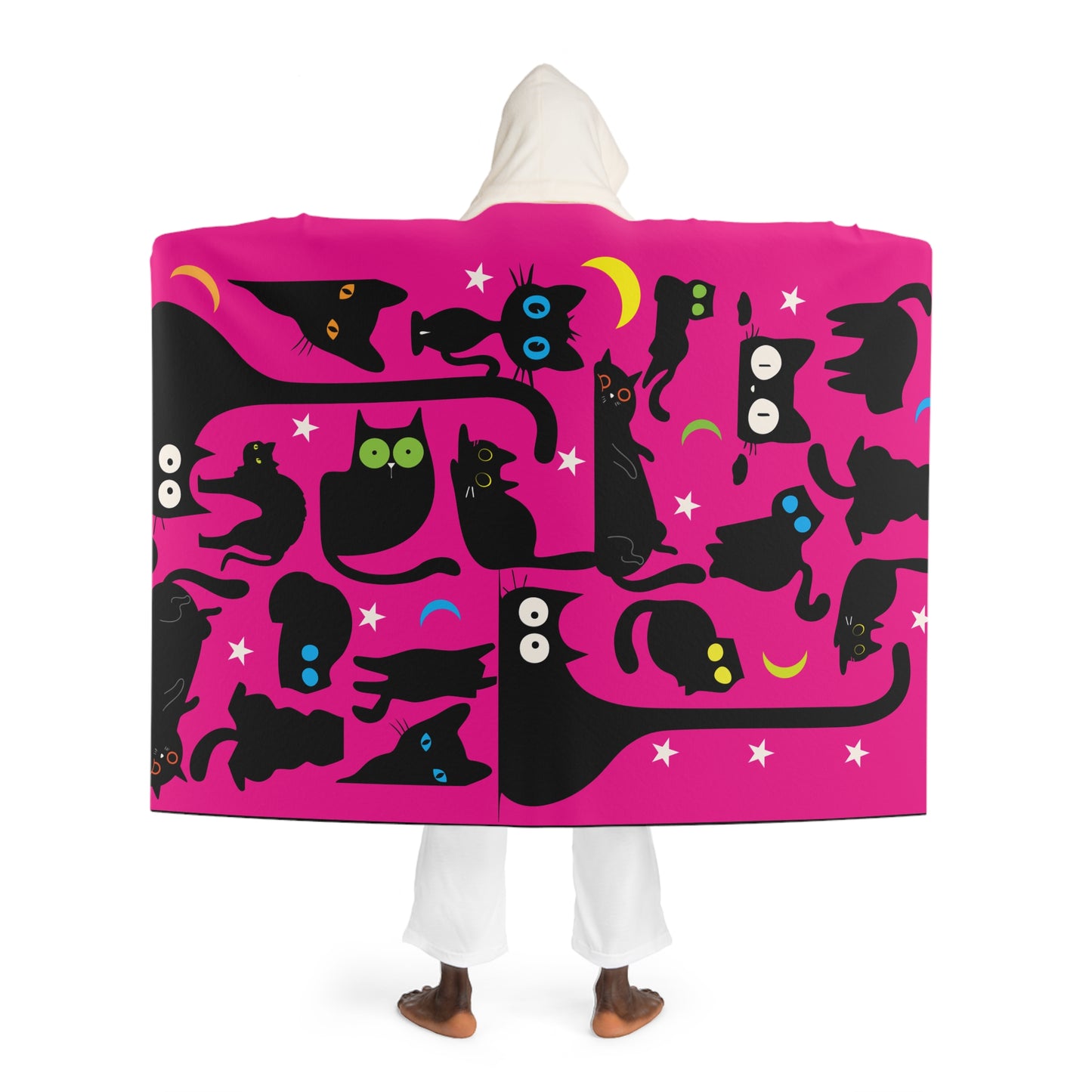Wicked Whiskers Hooded Sherpa Fleece Blanket
