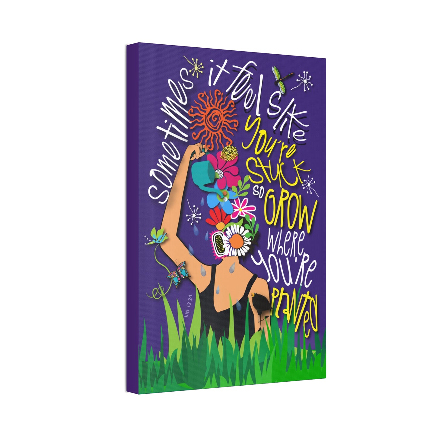 Grow Where You're Planted Canvas Stretched, 1.5''
