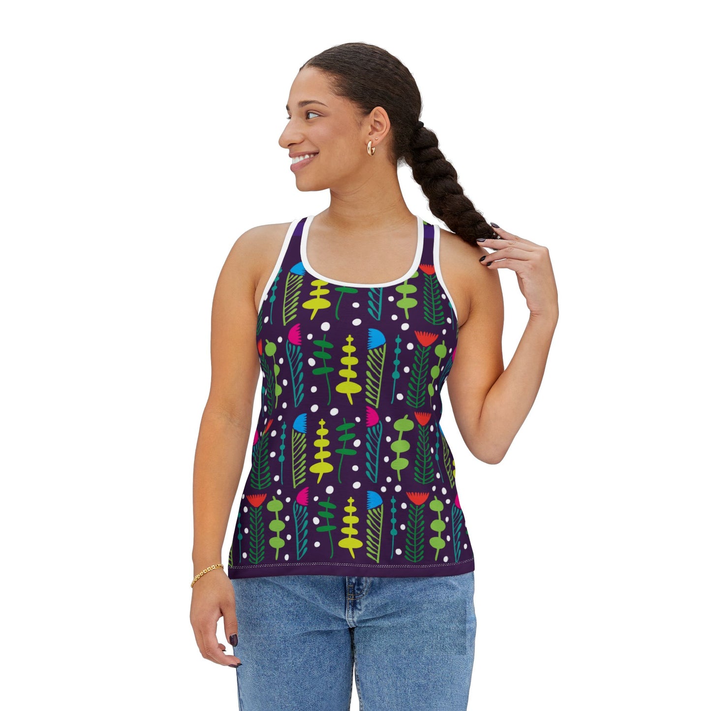 Purple Groovy Garden Women's Tank Top