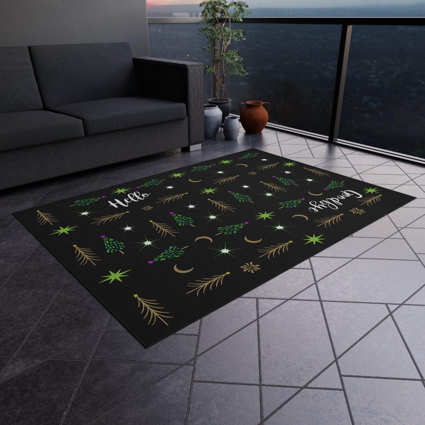 Many Trees Holiday Tree Outdoor Rug