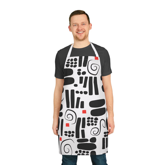 Black & White Twist Apron, 5-Color Straps