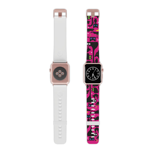 Pink Wicked Whiskers Watch Band for Apple Watch