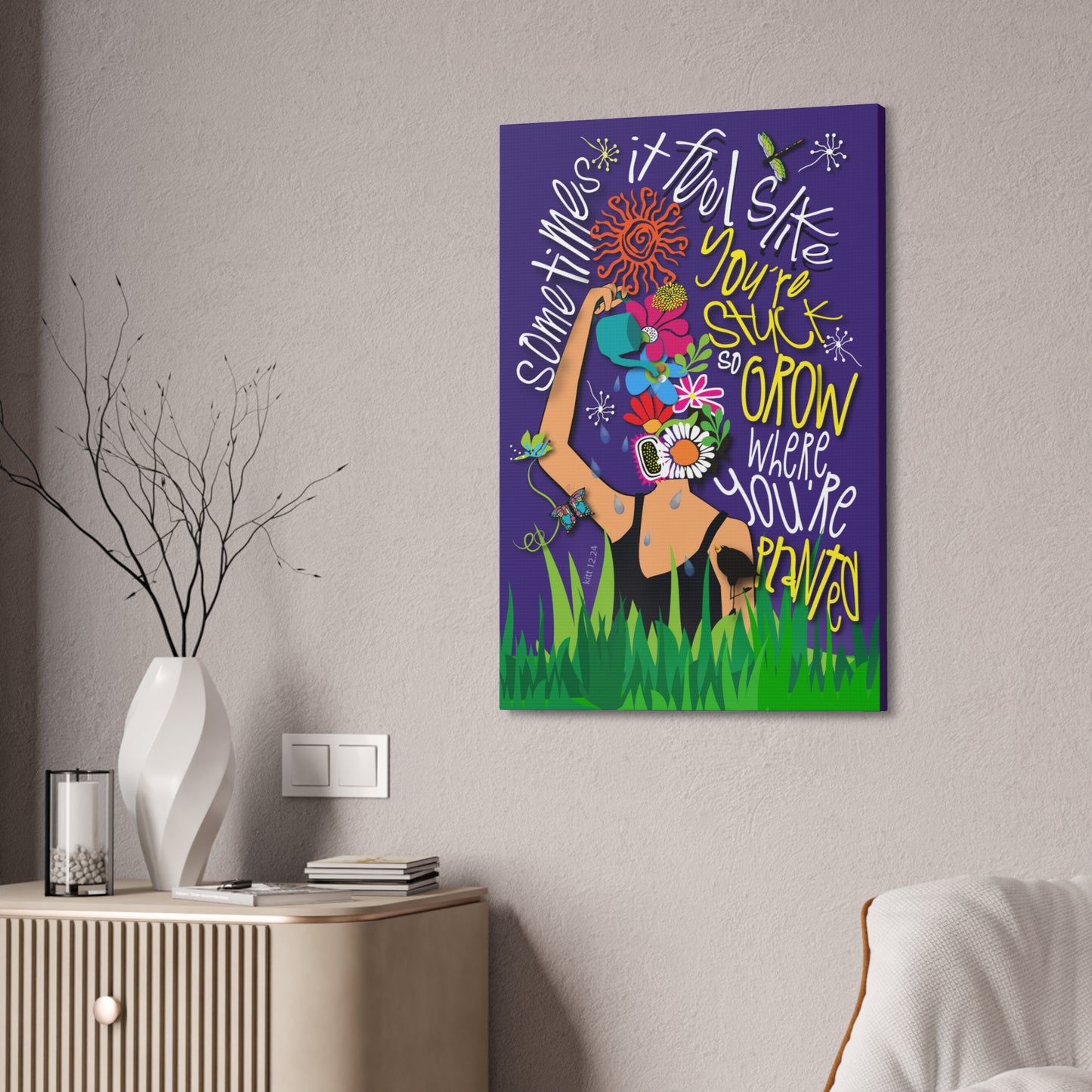 Grow Where You're Planted Canvas Stretched, 1.5''