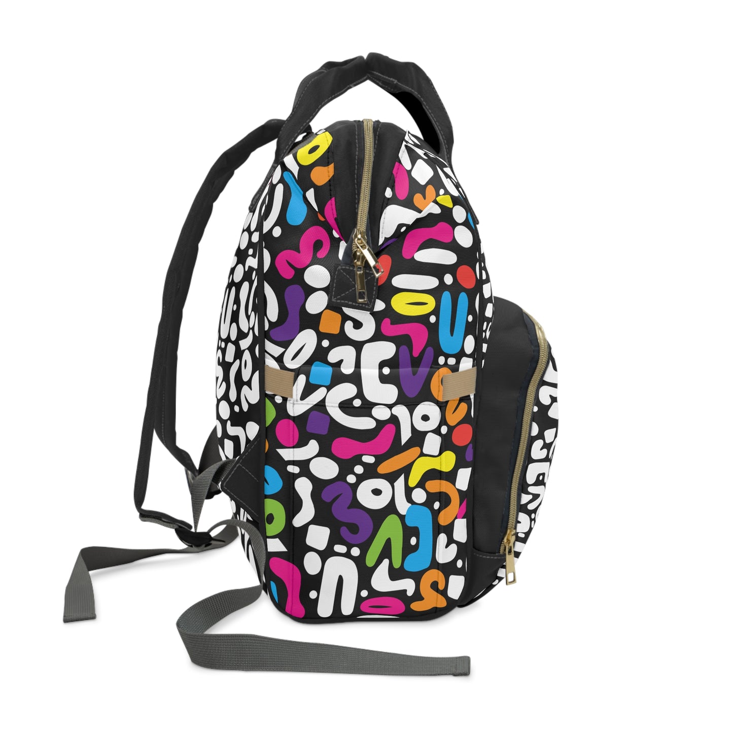 White Optic Pop Multifunctional Diaper Backpack