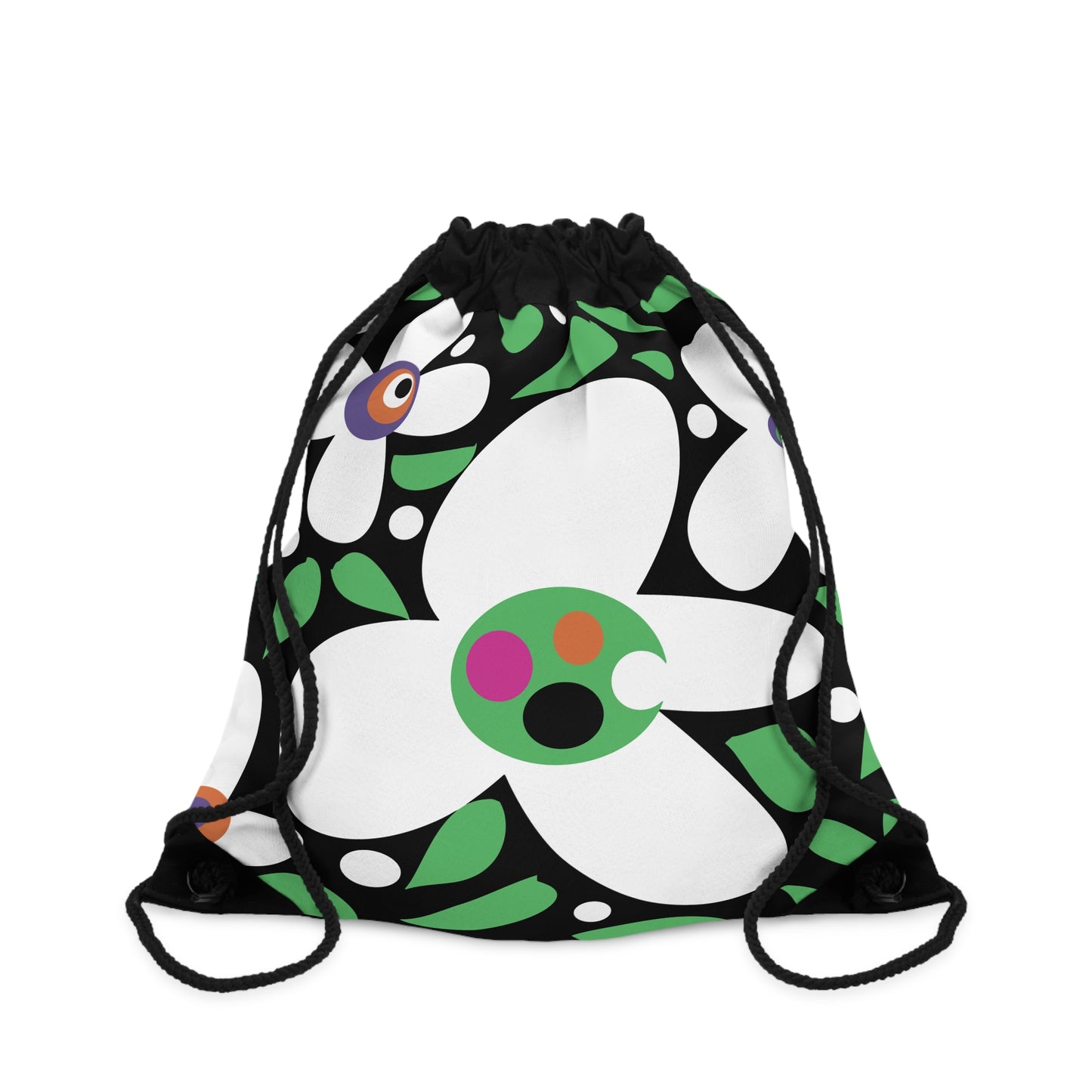 Green Poip Petal party Drawstring Bag