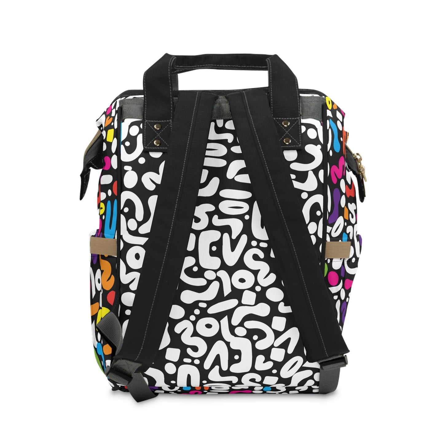 White Optic Pop Multifunctional Diaper Backpack