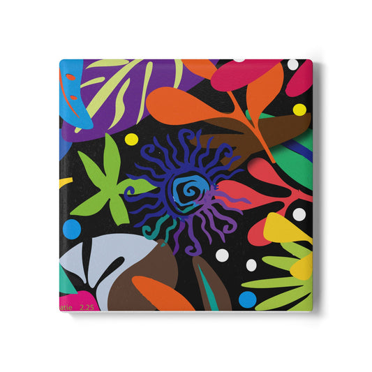 Twilight Floral Bouquet Ceramic Coaster