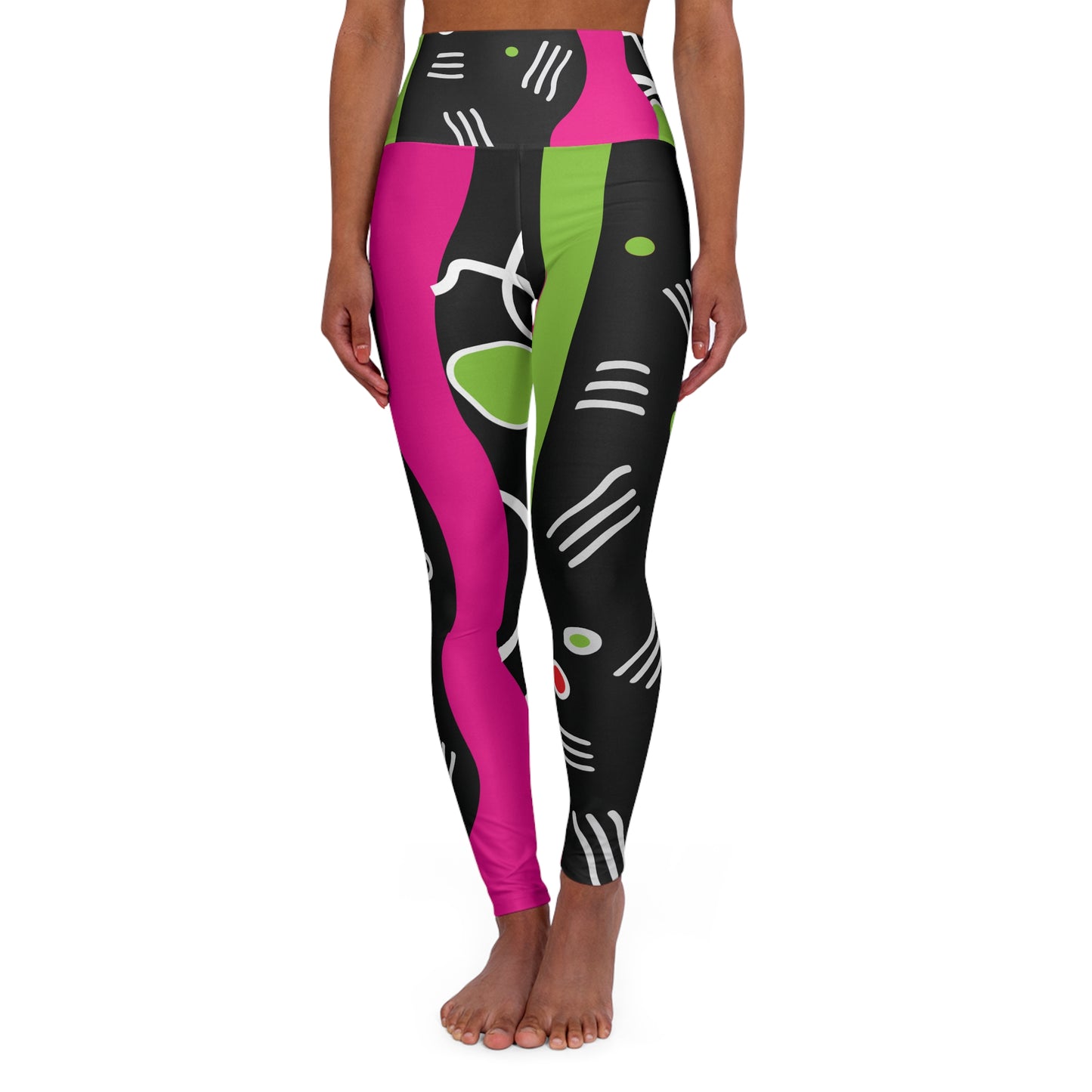 Electric Geometry High Waisted Yoga Leggings