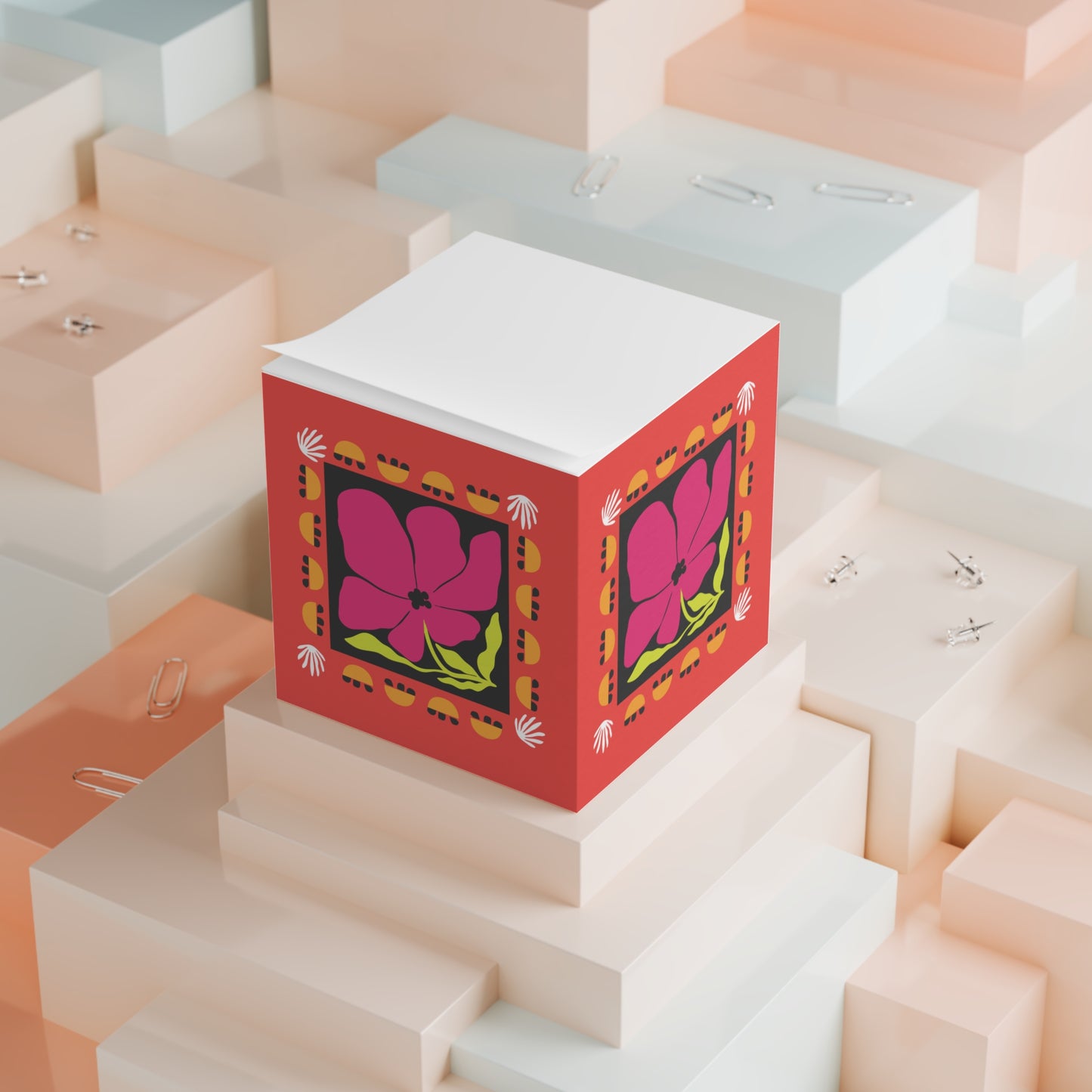 Orange Bloom Noir Note Cube