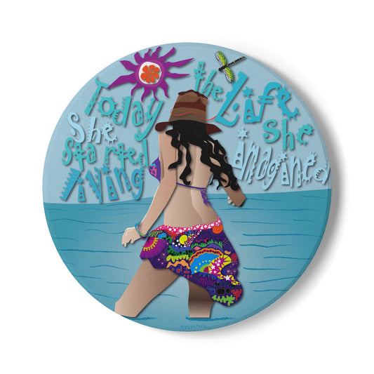 Today She Started Living Ceramic Coaster