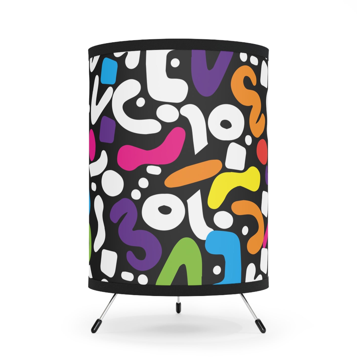 Colored DooDad Tripod Lamp with High-Res Printed Shade (US\CA plug)