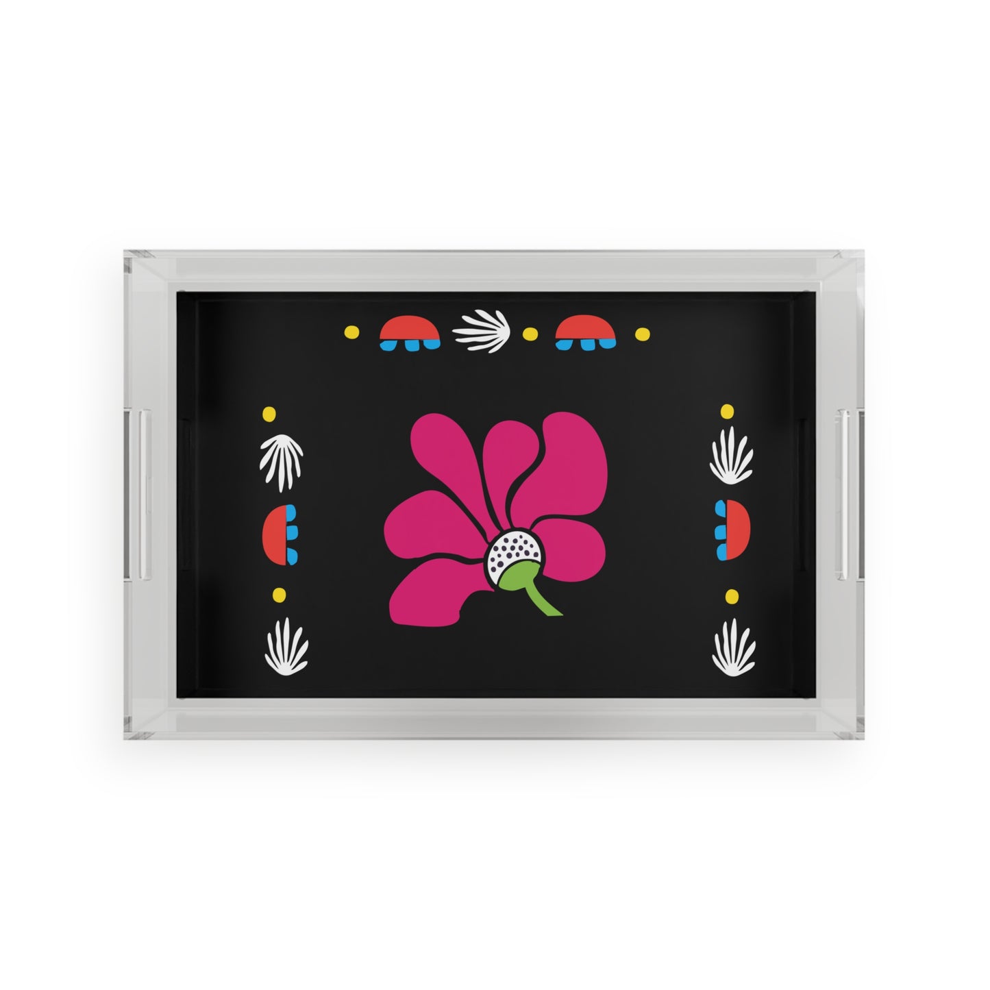 Bloom Noir Acrylic Serving Tray