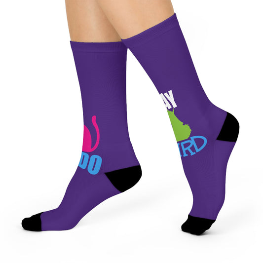 Purple Stay Weird Cushioned Crew Socks