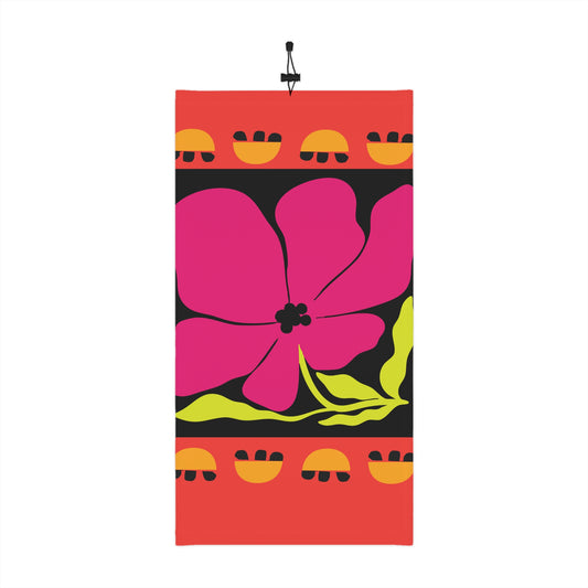 Reversible Pink/Orange Petal Pop Winter Neck Gaiter (with drawstring)