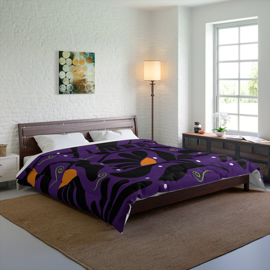 Orange Moon Flower Comforter
