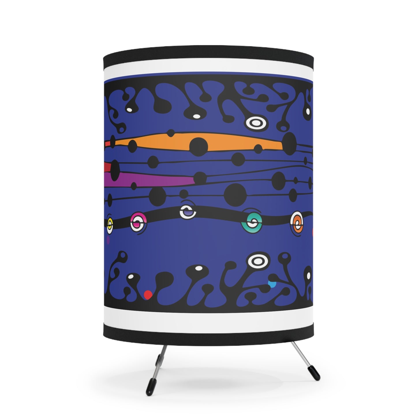 Blue Groove Tripod Lamp with High-Res Printed Shade, US\CA plug