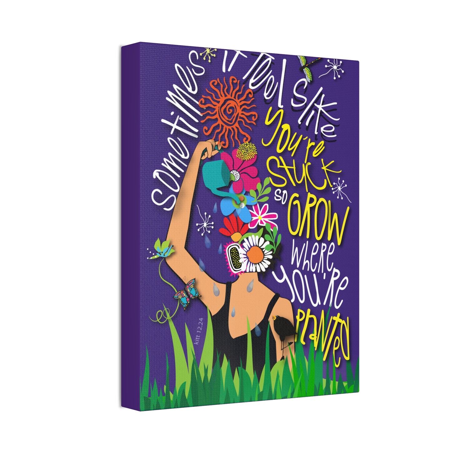 Grow Where You're Planted Canvas Stretched, 1.5''