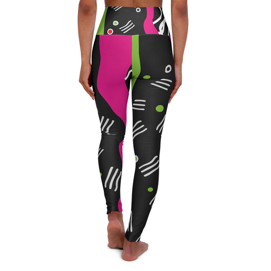 Electric Geometry High Waisted Yoga Leggings