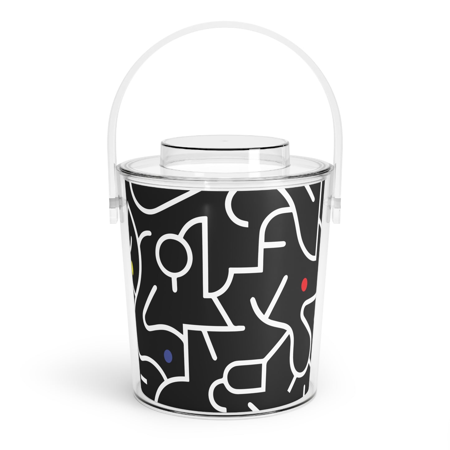 Pop Dots of Color Ice Bucket with Tongs
