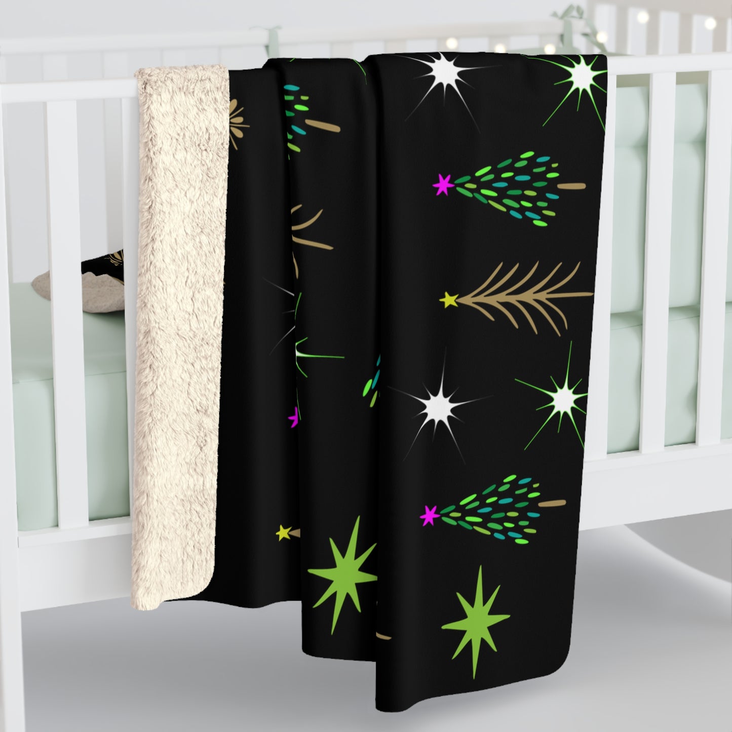 Holiday Trees Sherpa Fleece Blanket